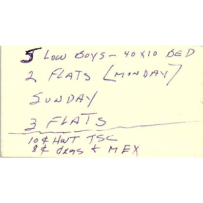 Michael Rex King Palletized Trucking Inc Houston Vintage Business Card SC9-B4