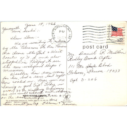 1988 Nova Scotia Canada Fishing Boats at Rest Vintage Postcard PD8