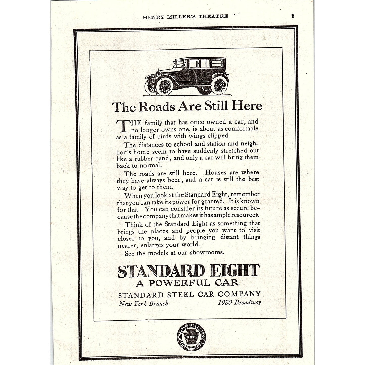 Standard Eight - Standard Steel Car Company NY 1921 Ad AF3-10
