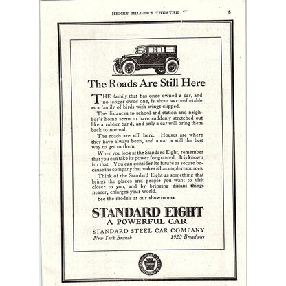 Standard Eight - Standard Steel Car Company NY 1921 Ad AF3-10