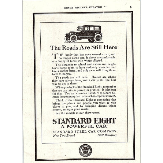 Standard Eight - Standard Steel Car Company NY 1921 Ad AF3-10