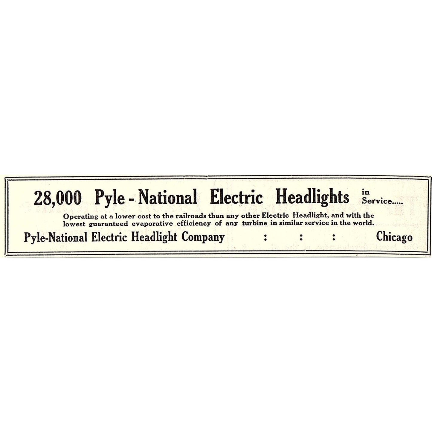 Pyle-National Electric Headlight Company Chicago 1914 Original Ad AF3-10