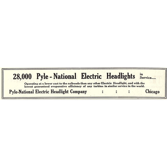 Pyle-National Electric Headlight Company Chicago 1914 Original Ad AF3-10