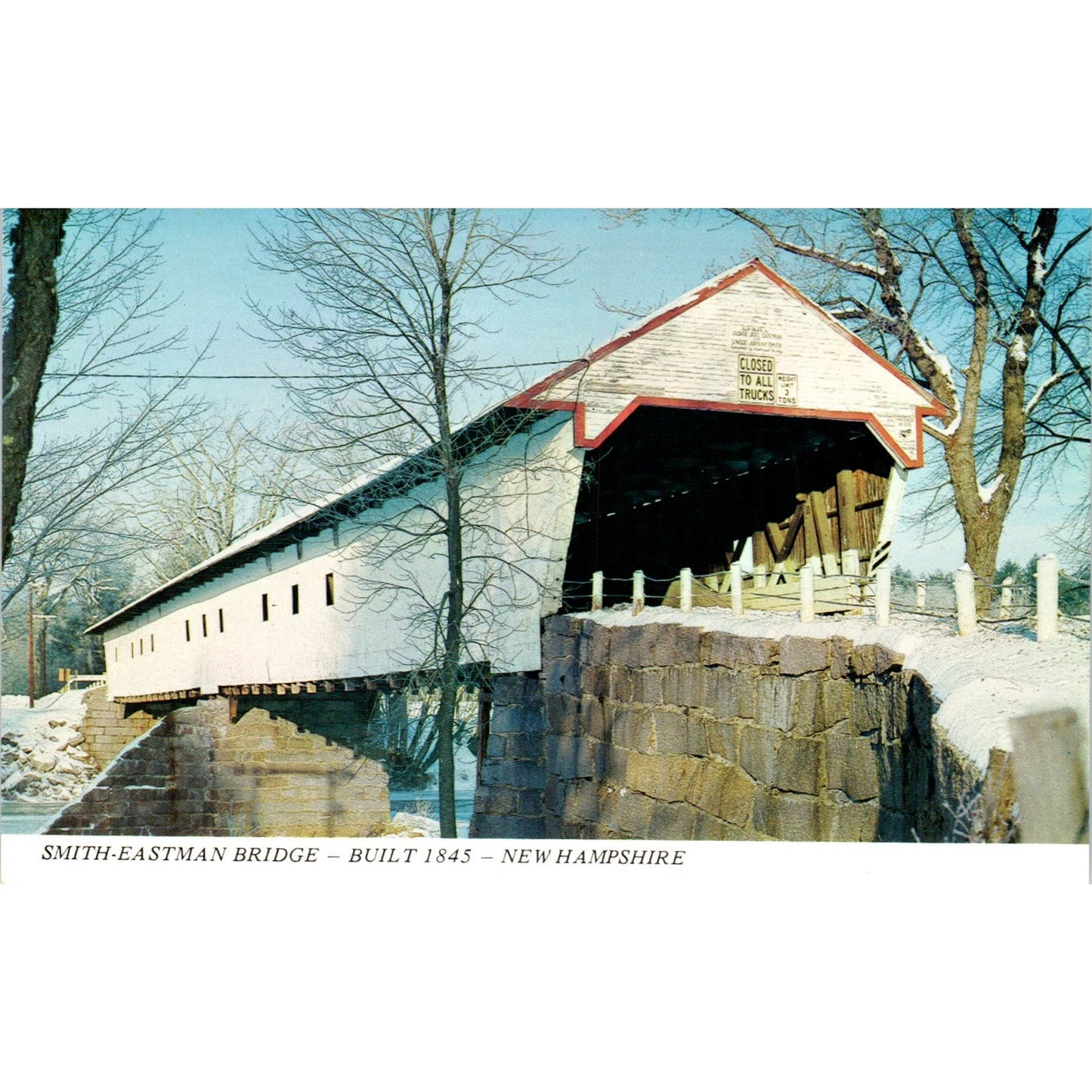 Smith-Eastman Bridge White Mountains New Hampshire Covered Bridge Postcard PC3