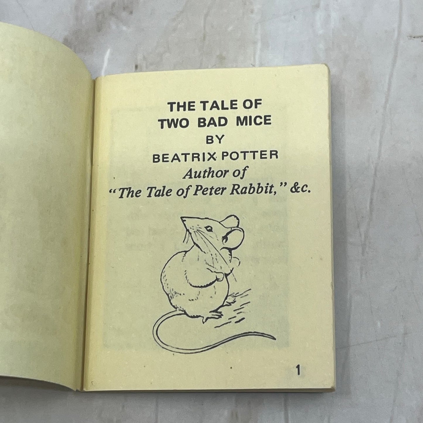 Vintage Beatrix Potter Miniature Tiny Book - The Tale of Two Bad Mice SB8