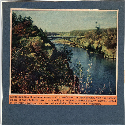 Retro Photo of The Dalles of St. Croix River MN WI Vintage Art Print 7x8" V17