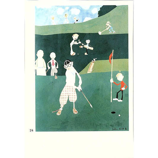 Man Playing Golf Putting - John Held Jr. Vintage Art Print 3x6 V12