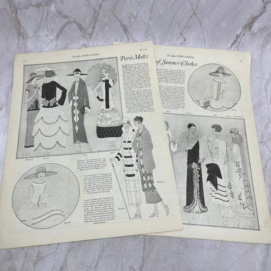 Women's Summer Fashion Trends in Paris 2 Pages 1924 Magazine Ad FL6-11