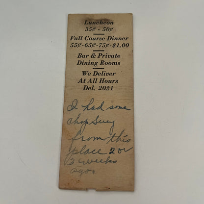 Old Cathay Chinese Restaurant, Chicago, IL c1940 Matchbook Cover TE2-MKO-2