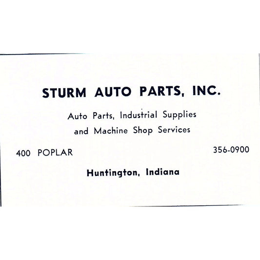 Sturm Auto Parts, Inc 400 Poplar Huntington Indiana 1964 Ad AG1-M8
