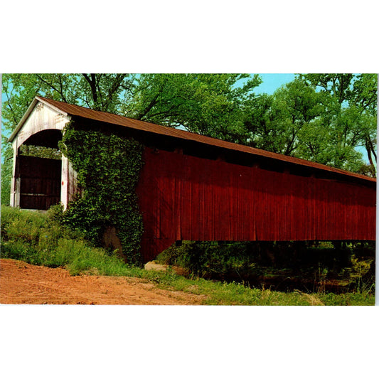 Neet Bridge Parke County IN Rockville Vintage Covered Bridge Postcard PD3
