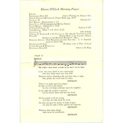 1988 Bruton Parish Church VA 14th Sunday After Pentecost Program AD8-R7