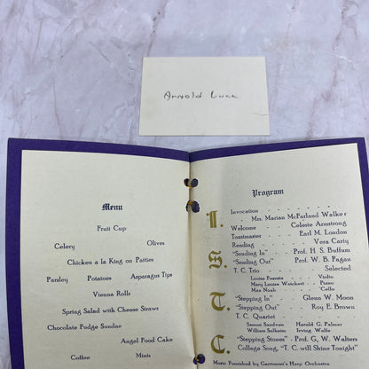 1923 Iowa State Teachers College Junior-Senior Banquet Program Arnold Luce TA9E1
