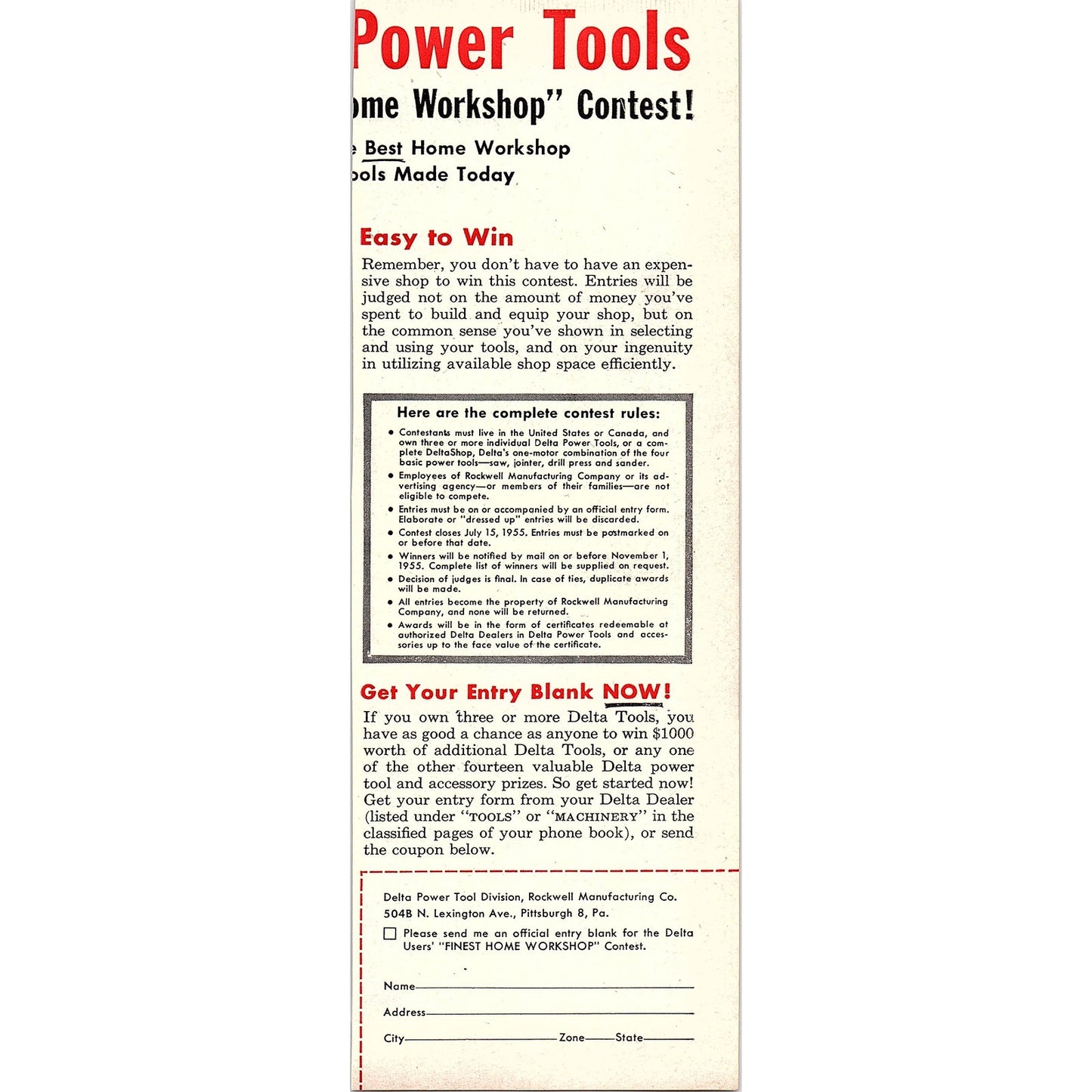 Greenlee Tool Co Hand Tools Rockford IL 1955 Ad AG1-7