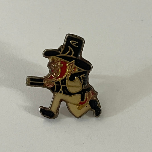 Red Devil Pioneer Mascot Vintage Lapel Pin Enamel Pinback Button SE9