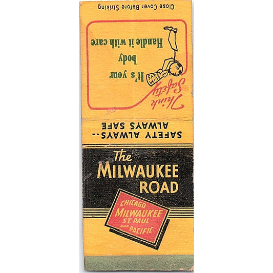 The Milwaukee Road RR Larry J Benson Vintage Matchbook Cover SC7-Y9