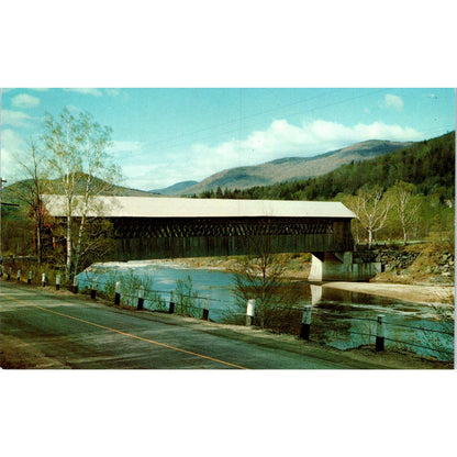 Pemigewasset River Woodstock White Mountains NH Covered Bridge Postcard PB12