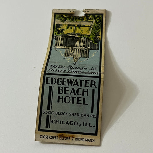Edgewater Beach Hotel Chicago IL Vintage Matchbook TB6-MB2-11