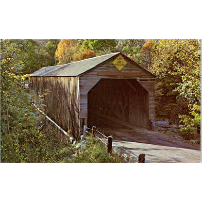 Bull's Bridge Housatonic River Connecticut Covered Bridge Postcard PB13