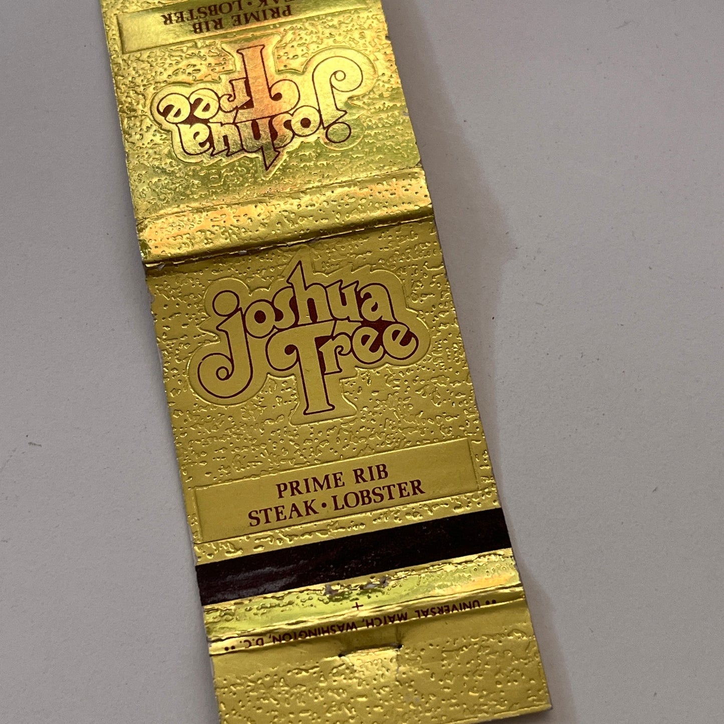 Joshua Tree Restaurants Prime Rib Vintage Matchbook Cover TB6-MB1-10