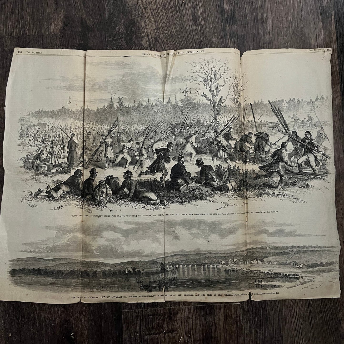 Stafford's Store VA 3rd Brigade 3rd Div 6th Corps 1863 Civil War Engraving C54