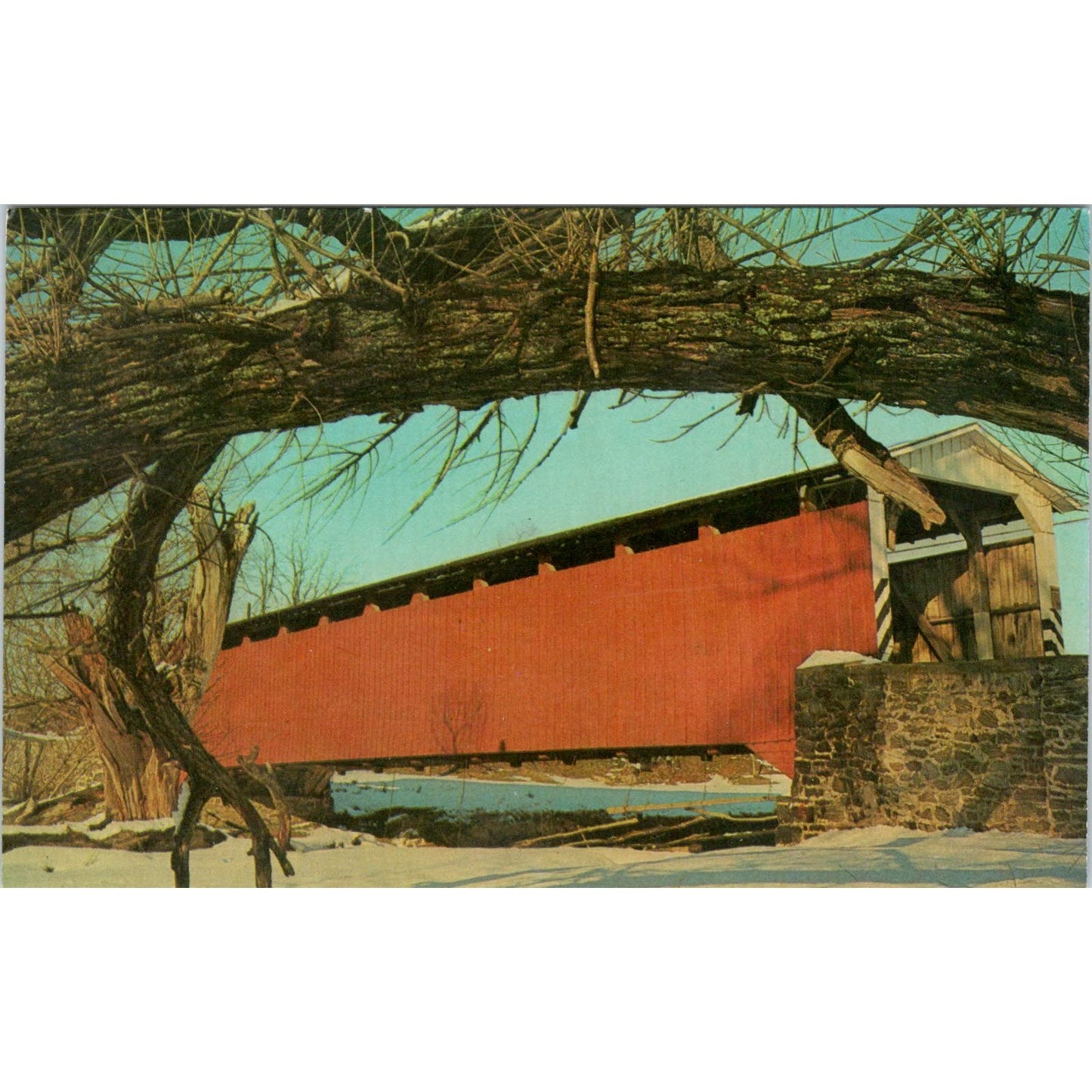 Leaman Place Bridge Pennsylvania Dutch Country Covered Bridge Postcard PB13
