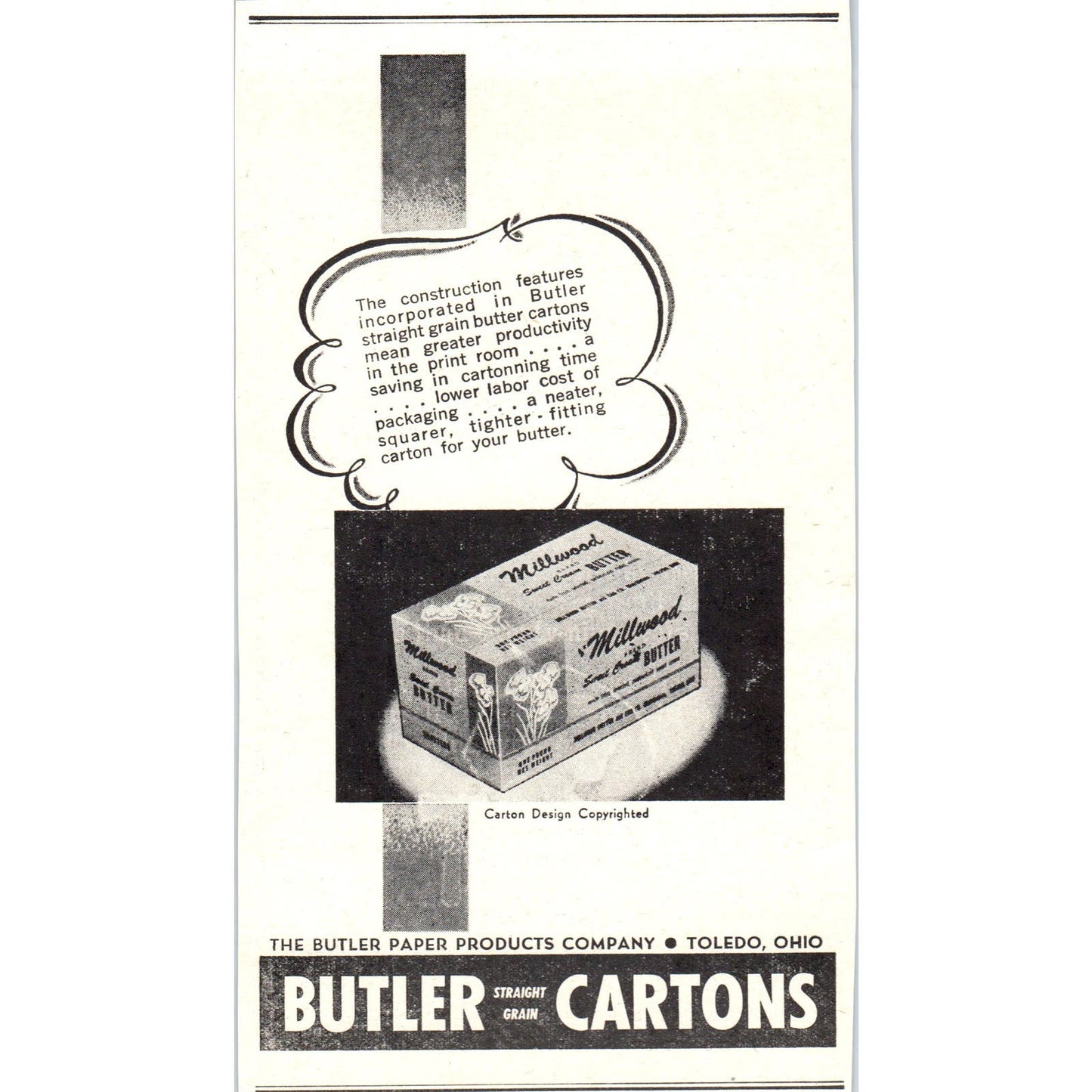 Lystad & Redick Grand Forks Minneapolis, Butler Paper Co Toledo 1953 Ad AE9-DC1