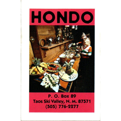 Hondo Lodge Brooke & Harry Franzagen Taos Ski Valley NM Vtg Business Card SE3-B1