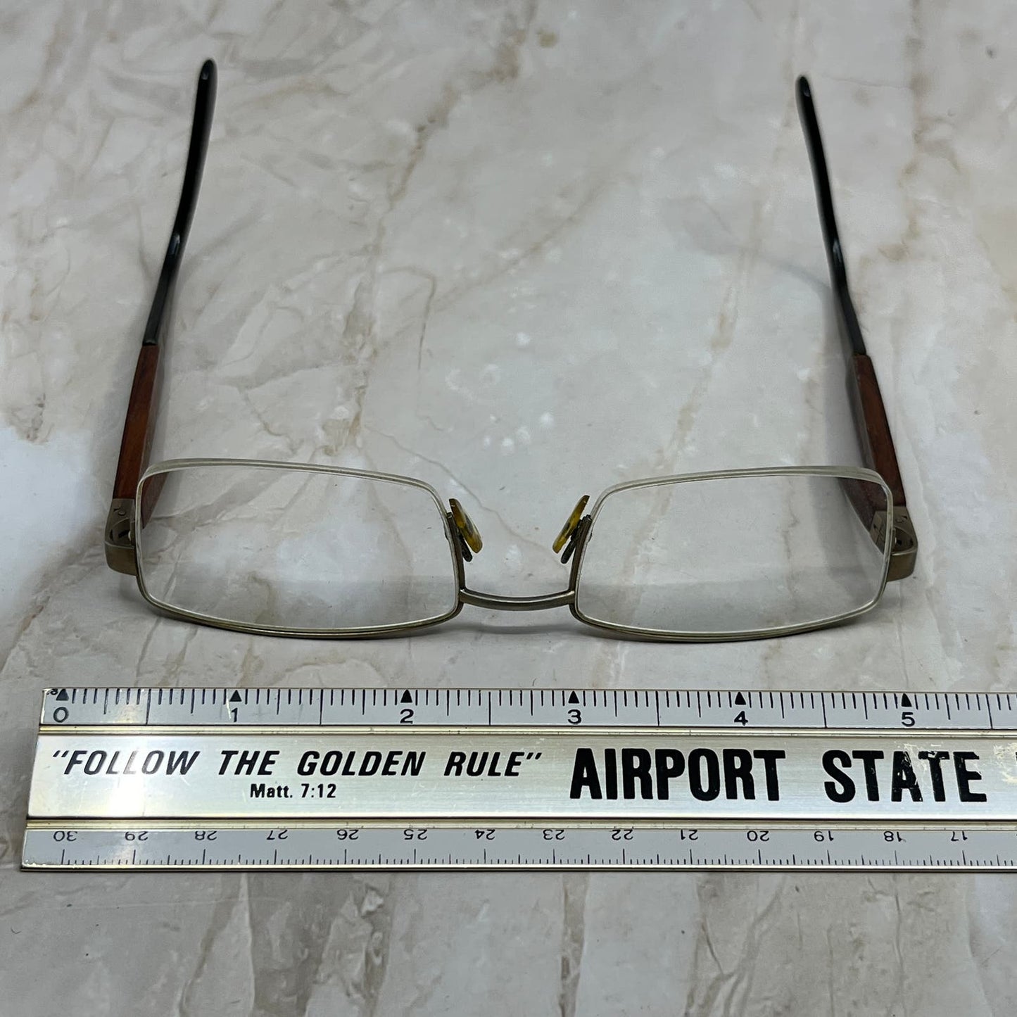 Rectangle Wood Arm Half Rim Sunglasses Eyeglasses Frames TE9-G5-7