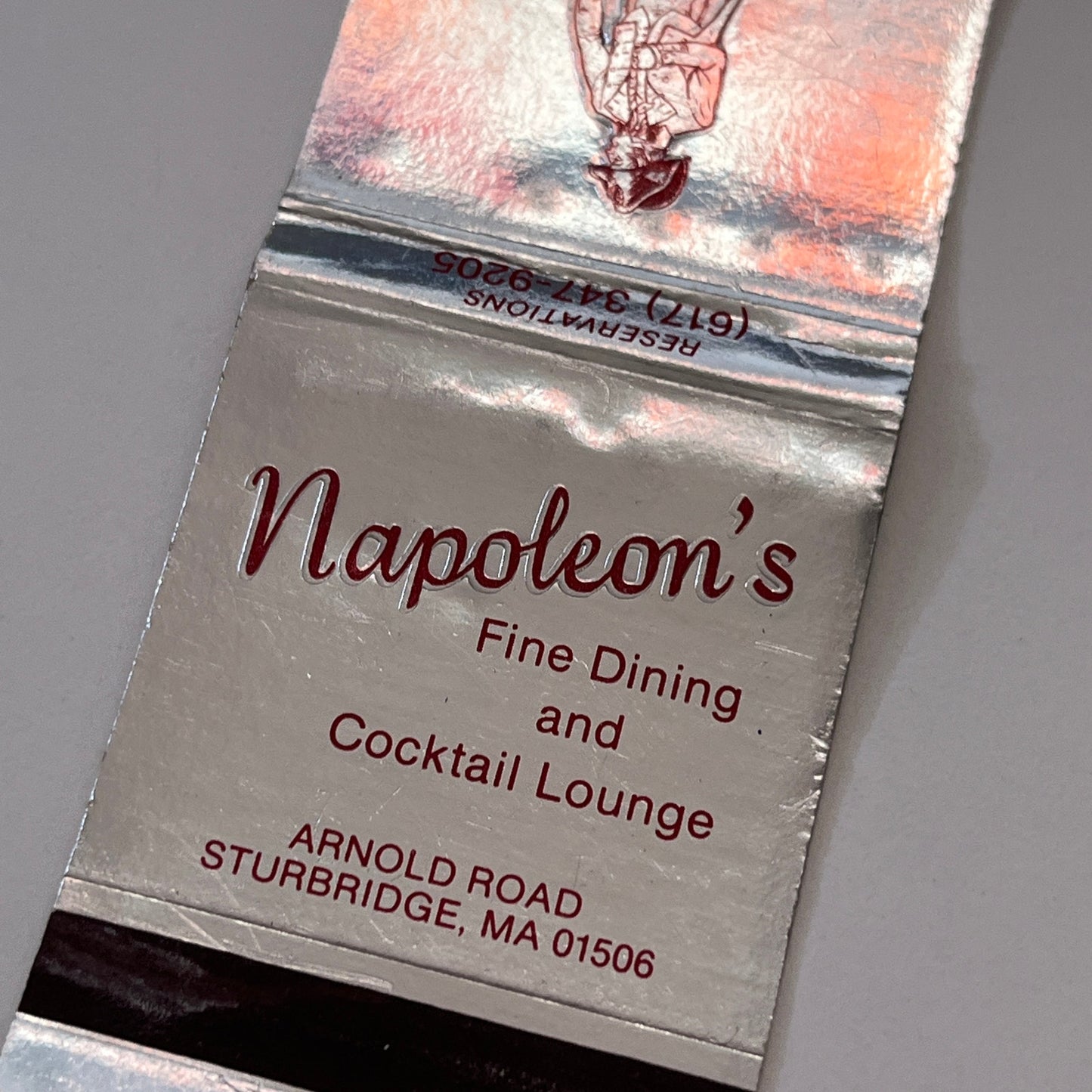 Napoleon's Fine Dining & Cocktail Lounge Sturbridge MA Matchbook TB6-MB1-11