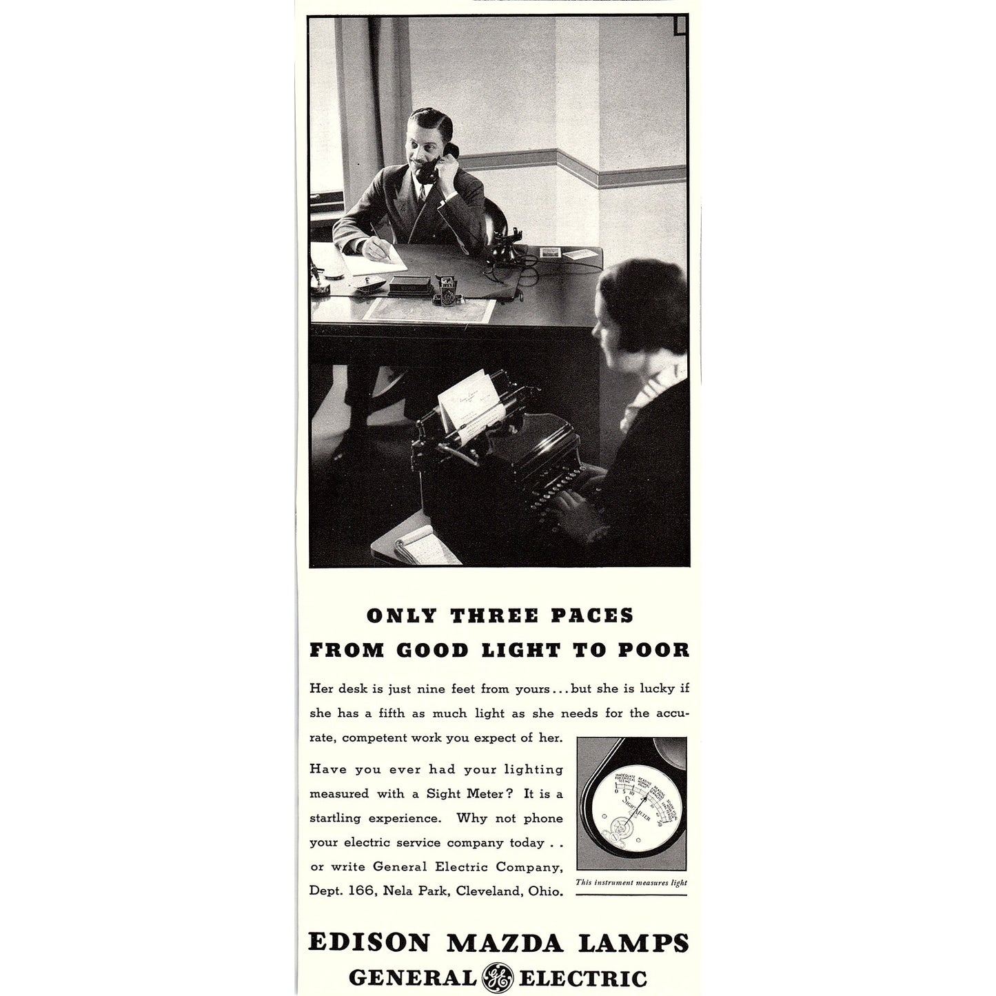 Edison Mazda Lamps General Electric Cleveland Ohio 1935 Ad V1-5