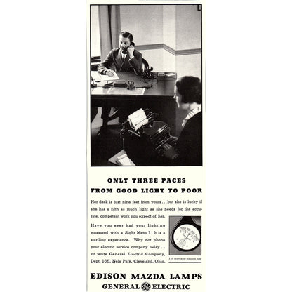 Edison Mazda Lamps General Electric Cleveland Ohio 1935 Ad V1-5
