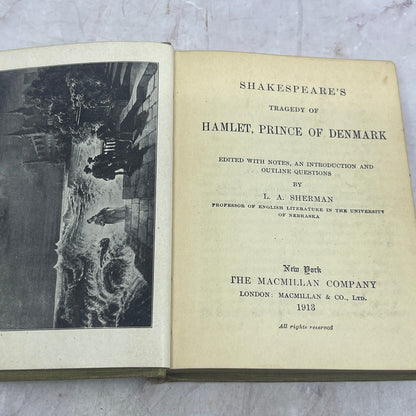 1913 Shakespeare's Hamlet, L. A. Sherman With Notes Hardcover TB6-SB