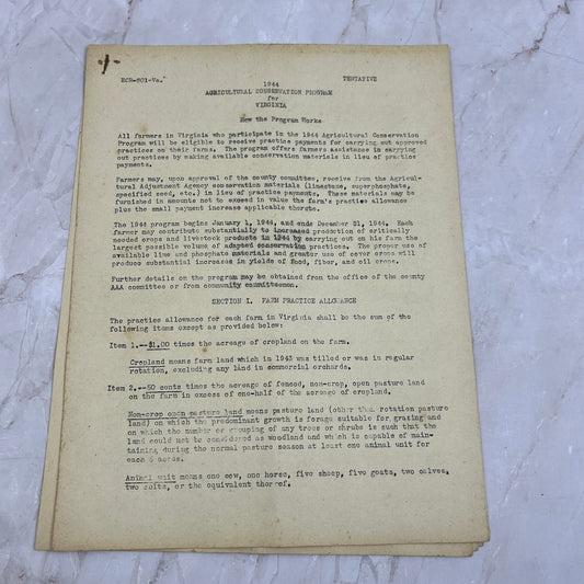 1944 Agricultural Conservation program for Virginia Report A17