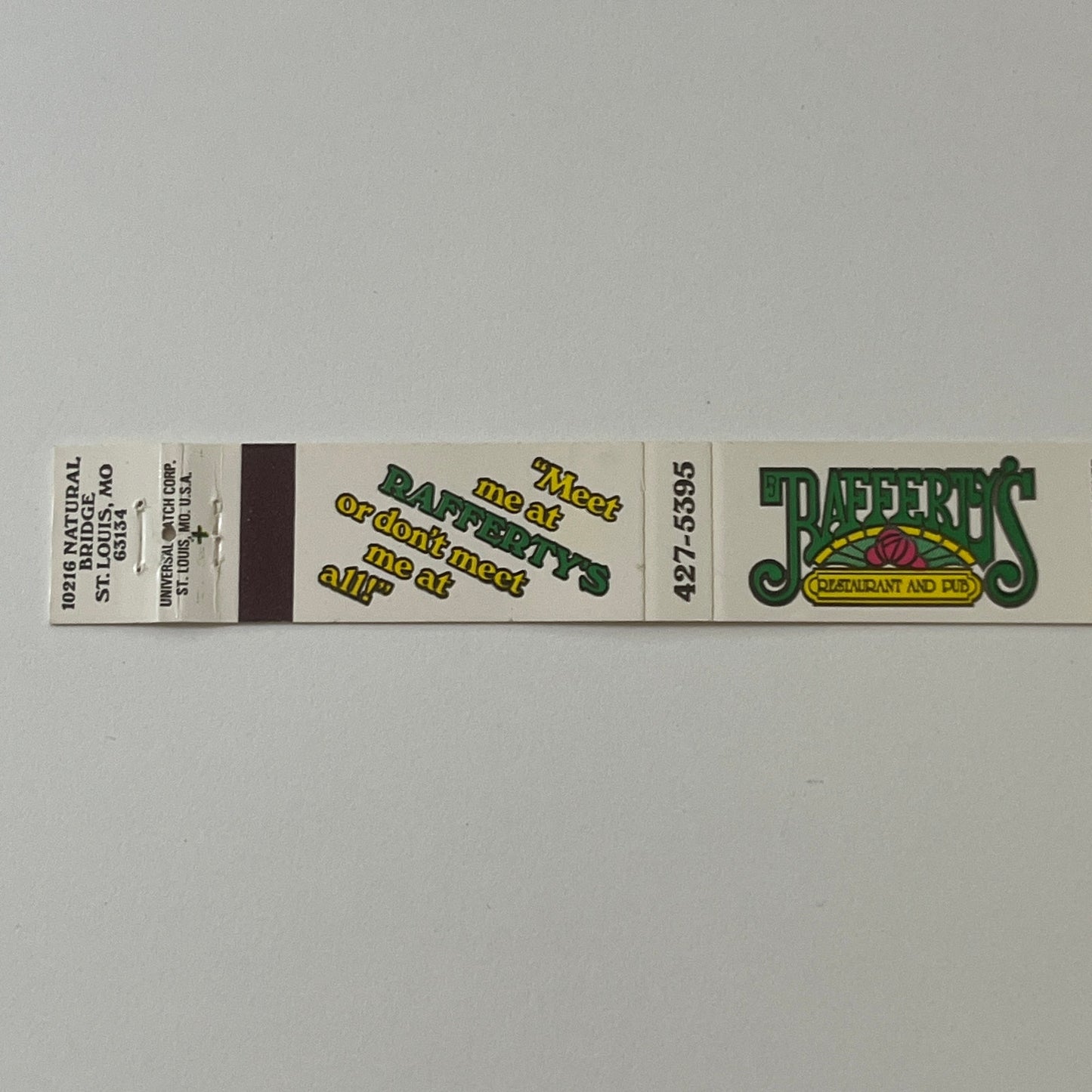Rafferty's Restaurant St. Louis MO Vintage Matchbook TB6-MB2-9