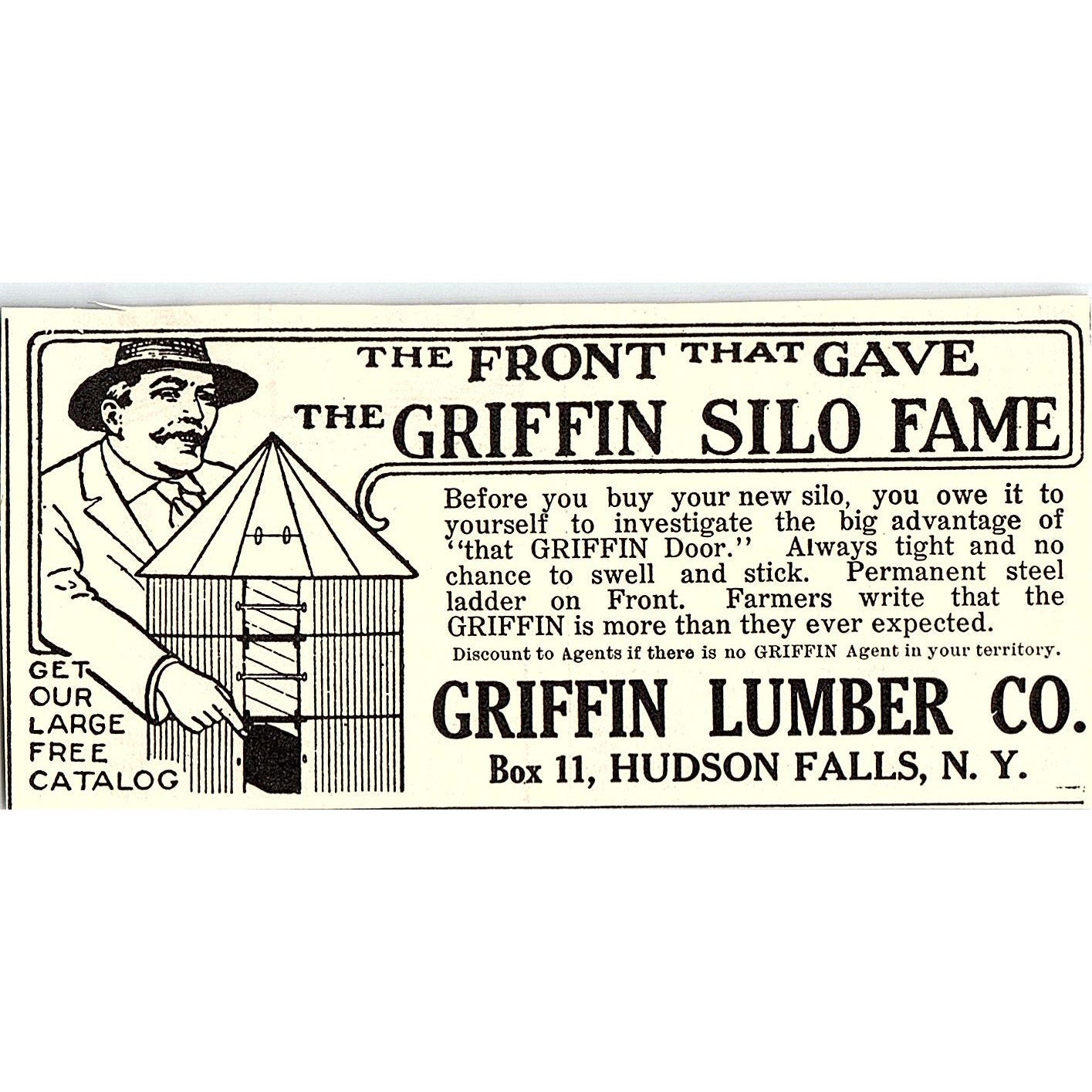 The Griffin Silo Frame Griffin Lumber Co Hudson Falls NY 1924 Ad AG3-M3