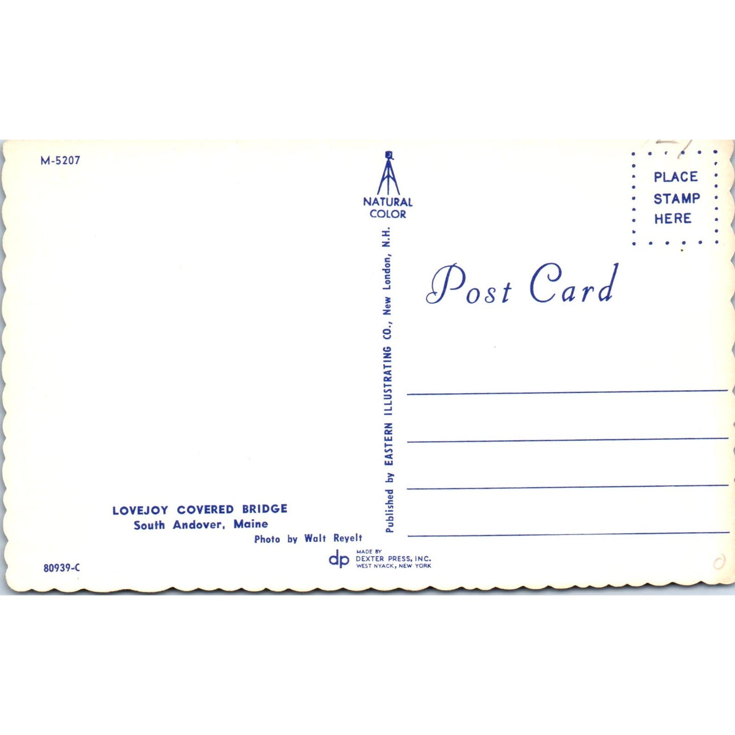 Lovejoy Covered Bridge South Andover ME Vintage Covered Bridge Postcard PC14