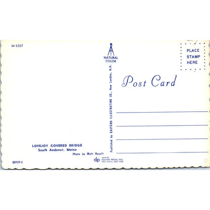 Lovejoy Covered Bridge South Andover ME Vintage Covered Bridge Postcard PC14