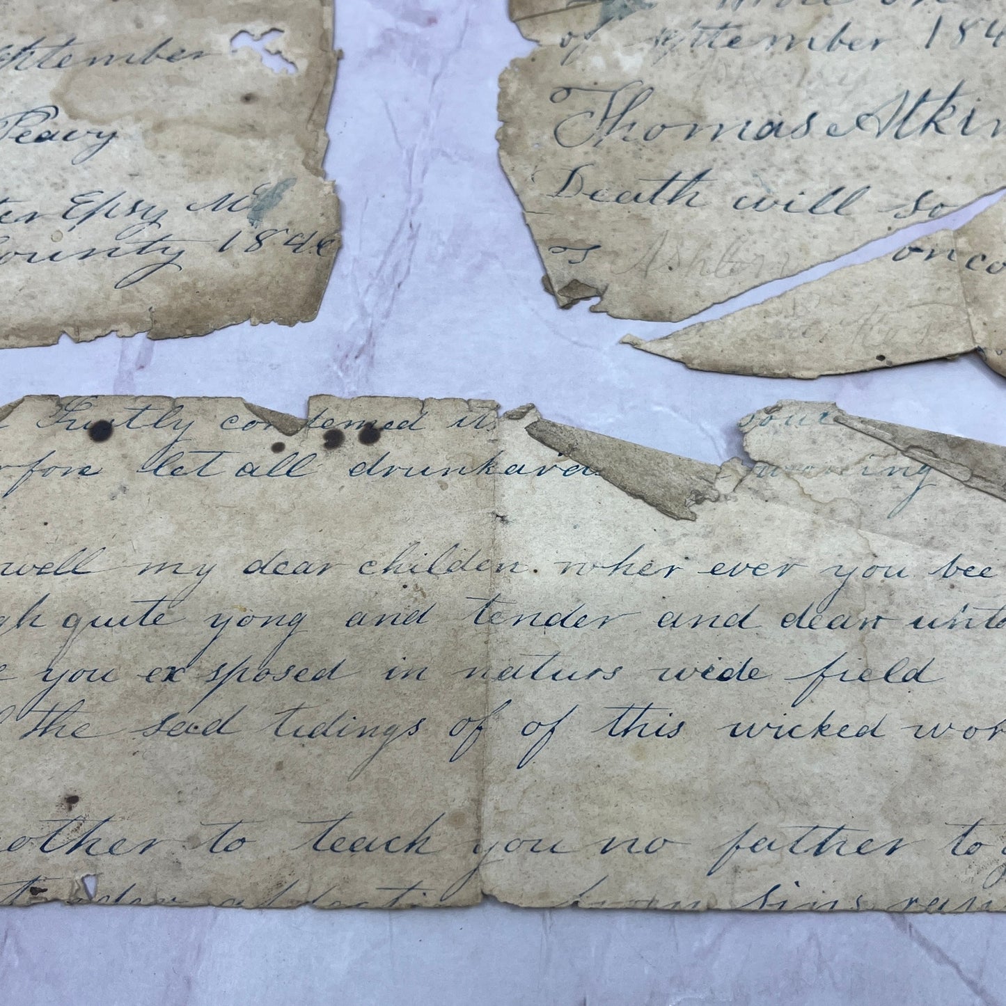 1846 Handwritten Song - Thomas Atkinson to Epsy M. Peavy Butler County AL AF9-3