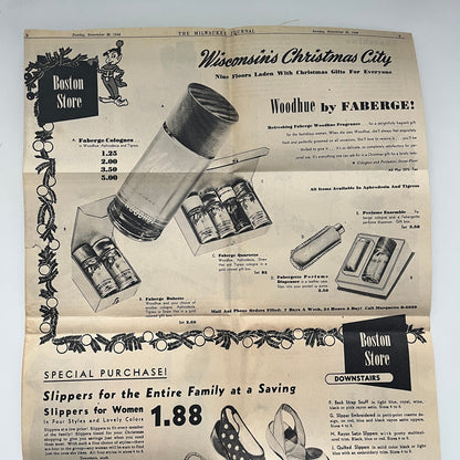 Boston Store Milwaukee WI Christmas Sale Shoes Makeup 1948 Ad AG3-3