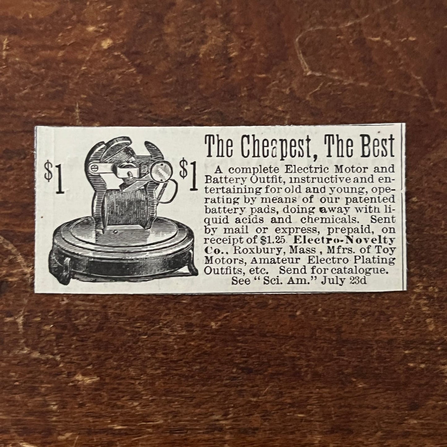 The Cheapest, The Best Complete Electric Motor Outfit Original Ad AD8-P29
