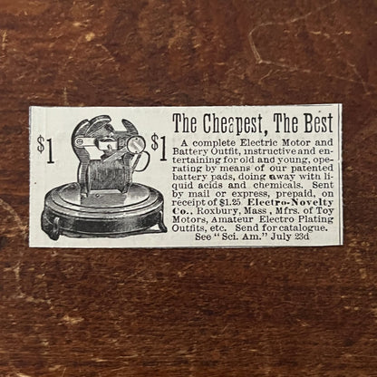 The Cheapest, The Best Complete Electric Motor Outfit Original Ad AD8-P29