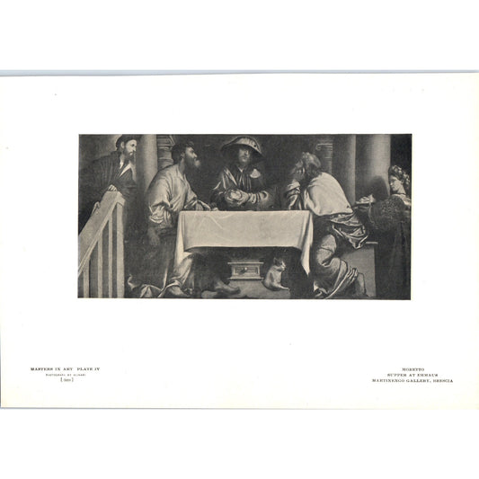 Supper at Emmaus - Moretto 1908 Victorian Art Print AB8-MA11