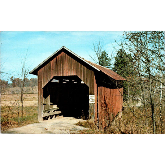 Bean Blossom Bridge Brown County IN Vintage Covered Bridge Postcard PC14