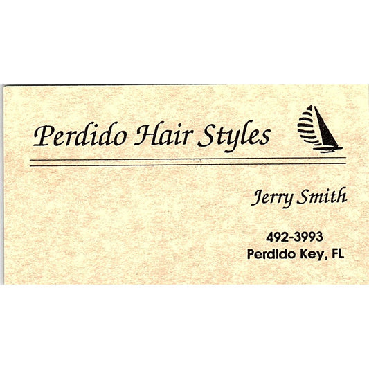 Jerry Smith Perdido Hair Styles Perdido Key FL Vintage Business Card SD9-B9