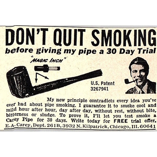 Carey Pipes - E.A. Carey Chicago IL 1977 Ad AF6-M3