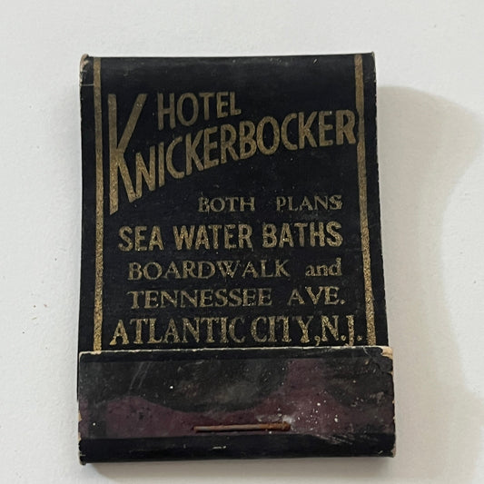 Hotel Knickerbocker Sea Water Baths Atlantic City NJ Matchbook Cover TB6-MB1-4