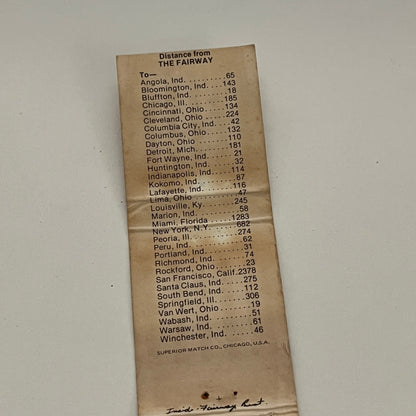 Back 40 Junction Decatur Indiana Vintage Matchbook MB59-1