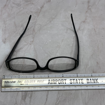 Vintage Revue France Black Oval Cat Eye Rhinestone Eyeglasses Frames TH9-G1-8