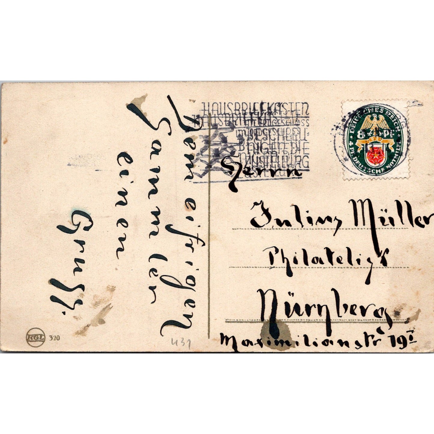 Julius Müller Nürnberg Watercolor Scene c1910 German Reich Postcard P5-11